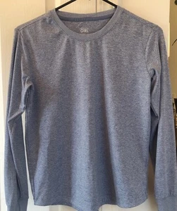 Athleta Girl Long Sleeve Knit Uptempo 2.0 Top~ Sz XL-14  Blue Soft Comfy Active - Picture 1 of 8