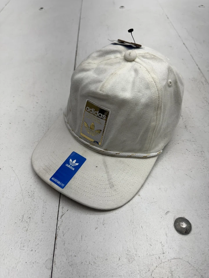 ADIDAS UNISE PANEL LIMITED MENS STRAPBACK HAT IVORY GOLD METALLIC