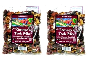 2 Packs Trader Joe's Omega Trek Mix Dried Cranberry Roasted Nut Blend 12 oz Each - Picture 1 of 6