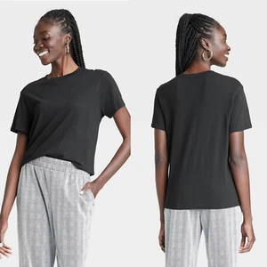Large - Womens Short Sleeve T-Shirt - A New Day - Black - Picture 1 of 11