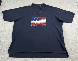 Polo Ralph Lauren Hemd Herren 2XL XXL Blau USA Flagge Grafik Sport Vintage Y2K - Bild 1 von 13