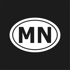 Minnesota MN initials Vinyl Decal Window Oval MN Laptop Sticker - Imagen 1 de 12