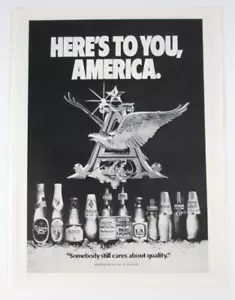 Pagina stampa pubblicità birra Here's To You America Anheuser Busch 1988 Roger Craig Coach - Foto 1 di 2