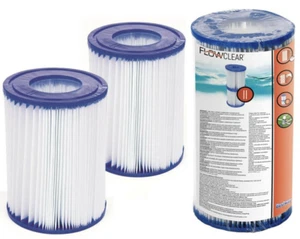 Paquete de 2 cartuchos de filtro de piscina Bestway 58094 TALLA II para piscina BOMBA TIPO 2 - Imagen 1 de 4