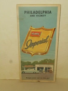 Vintage ATLANTIC Gas Service Station 1964 Road Map of PHILADELPHIA PENNSYLVANIA - Picture 1 of 12