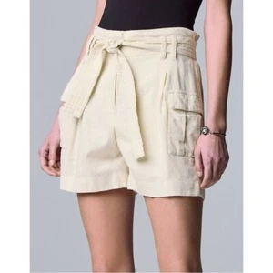 Neu mit Etikett Simply Vera Wang Cargoshorts vorne zum Binden Leinenmischung weiß Größe XL - Bild 1 von 3