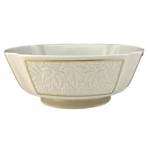 Ciotola da servizio vintage centrotavola Lenox China Bordeaux 10" uva in rilievo senza usura - Foto 1 di 7
