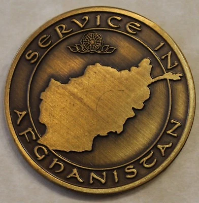 Afghanistan Veteran / Vet  Service in Afghanistan Military Challenge Coin - Image 1 of 2