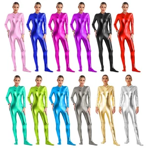 UK Mens Bodysuit Outfits Jumpsuit Nightclub Metallic Slim Fit Body Holographic - Picture 1 of 100