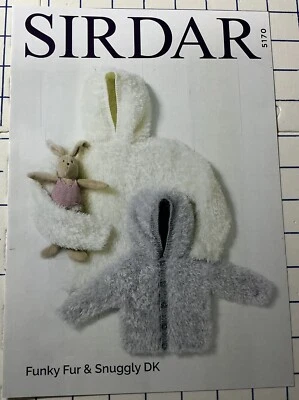 Sirdar 5170 Sweater With Hood & Jacket With Hood Funky Fur Sirdar Snuggly DK
