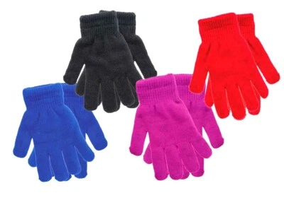 Thermo-Finger-Strick-Handschuhe Doppelt gestrickt mit Elasthan für Kinder