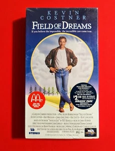 Field Of Dreams (1989 VHS) Costner McDonalds & Jurassic Park Promo Pop - Sealed - Picture 1 of 7