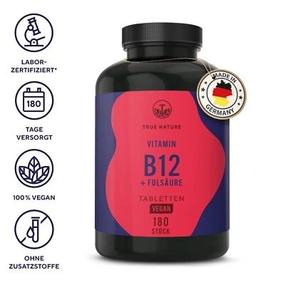 Vitamin B12 + Folsäure Quatrefolic® – 180 Tabletten (6 Monate) – TRUE NATURE®