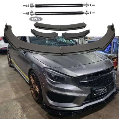 Carbon Front Bumper Lip Splitter Spoiler Body Kit For Mercedes-Benz CLA180 CL Foto 1 de 4