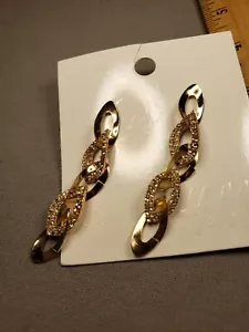 New HM Gold Tone Dangle Earrings Fashion Women Party Holiday Jewelry A52 - Picture 1 of 6