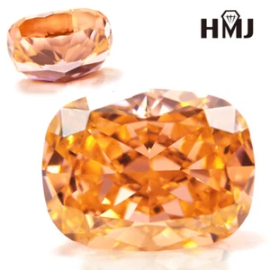 Champagne Color Cushion Crushed Ice Cut 5A CZ Stone AAAAA Cubic Zirconia Diamond - Picture 1 of 13