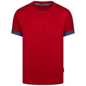 Trespass Boys Round Neck T-Shirt Solid Colour Contrast Sleeve Quick Dry Remmton - Picture 1 of 3