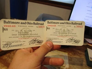 Baltimore & Ohio B&O Eisenbahn Pass Karten LEITER & FRAU Zugsystem Auswahl - Bild 1 von 5