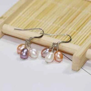 S925 Sterling Silver 4mm Oval Freshwater AAA Pearls Earrings - Picture 1 of 2