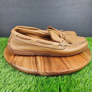 Minnetonka Shoes mens Size 11 Moosehide Classic Brown Leather Moccasins 890W - Picture 1 of 5