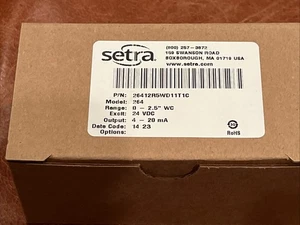 SETRA 26412R5WD11T1C Model 264 0 to 2.5" 4-20 MA DiffPress Sensor BRAND NEW - Picture 1 of 2
