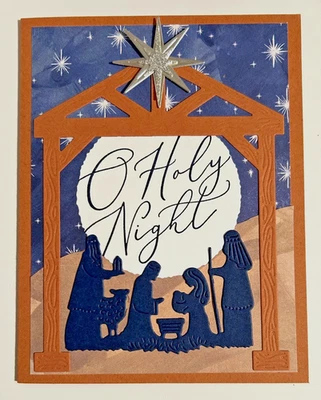KIT DE TARJETAS DE FELICITACIÓN DE Navidad ~4 Tarjetas + Env~ Estampación Religiosa O Noche Santa Foto 1 de 2
