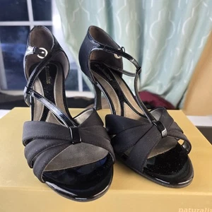 Naturalizer N5 Comfort Princeton Black Strappy, Open Toe Heel, Sz 9M New In Box - Picture 1 of 12