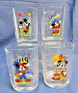 Walt Disney World 2000 Celebration McDonald's Mickey Mouse Square Glasses 4 Set - Picture 1 of 14