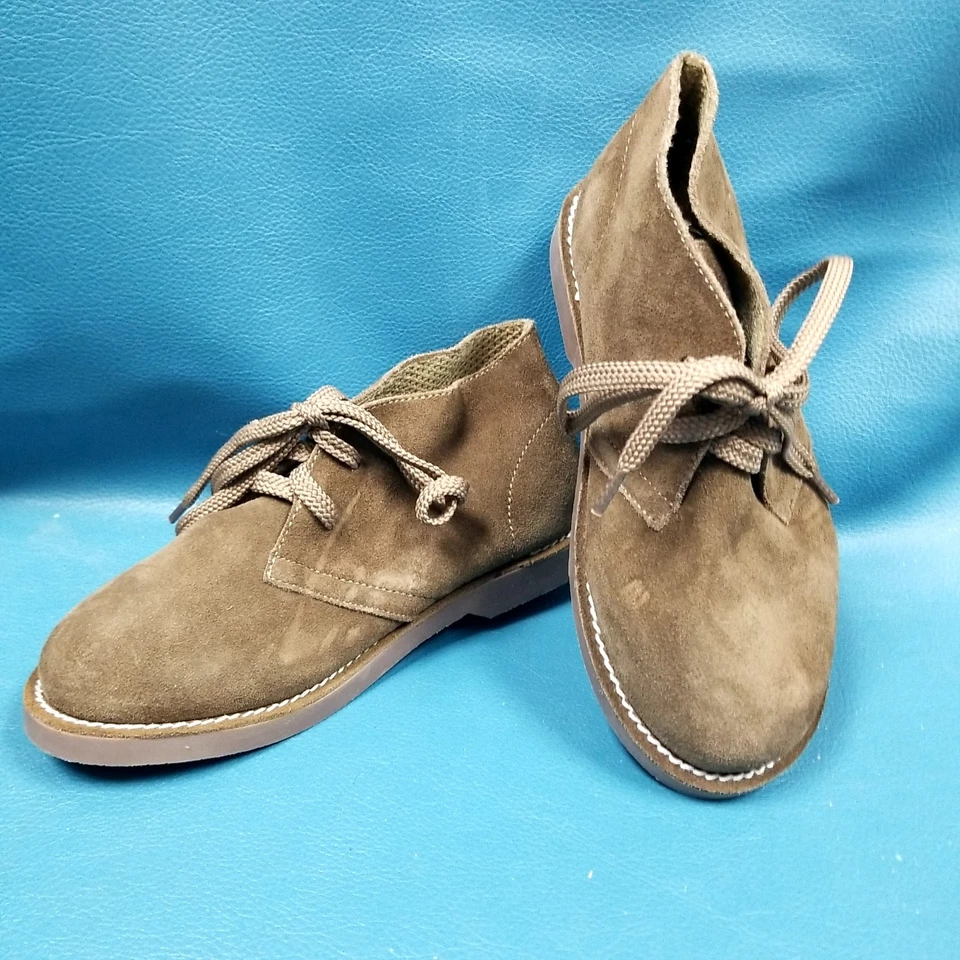 J Crew Crewcuts Niños Gamuza Cuero Cordones Botines Juveniles Talla K1 Foto 1 de 4