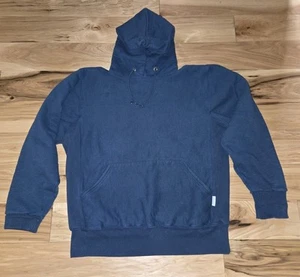 Vtg. Kellsport Reverse Weave Hoodie Sz. LARGE USA Heavy Teal Dark Blue - Picture 1 of 9