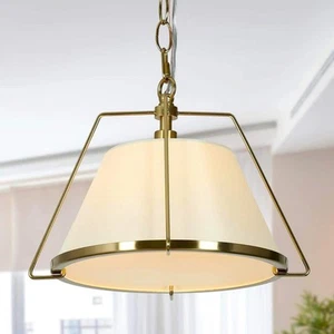 Modern Copper Gold Pendant Light, 1-Light Brass Bowl Island Pendant Light with - Picture 1 of 6