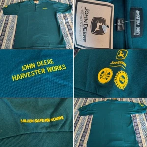 VTG NWT John Deere Licensed Polo Embroidered Harvester Shirt, Fits Med - Picture 1 of 12