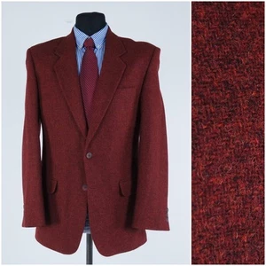 Mens Red Tweed Sport Coat 40R US Size KIABI Shetland Wool Blazer Blazer - Picture 1 of 15
