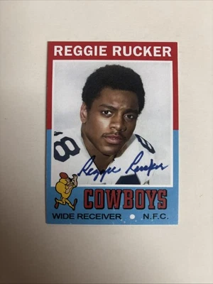 Reggie Rucker Autographed 1971 Custom Football Card Dallas Cowboys A-805 - Image 1 of 2