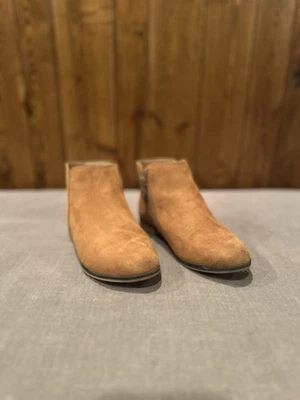 Niñas Cat And Jack Marrón Coñac Gamuza Botines Niñas Talla 1 Cremallera Lateral Botines Foto 1 de 4