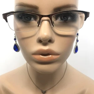 Roxy 41 Glasses Frames Bronze Half Rim Ladies Eyeglasses Spectacles Frame Only - Picture 1 of 13