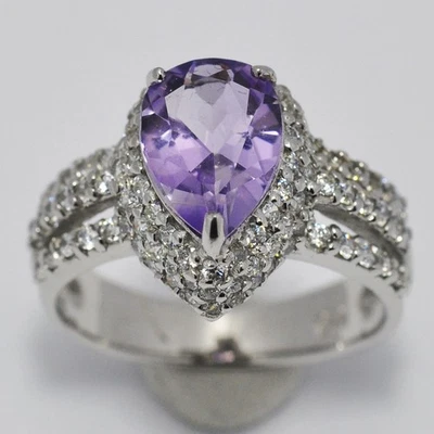 L'ANELLO IN ARGENTO 925 CON AMETISTA NATURALE - Immagine 1 di 4