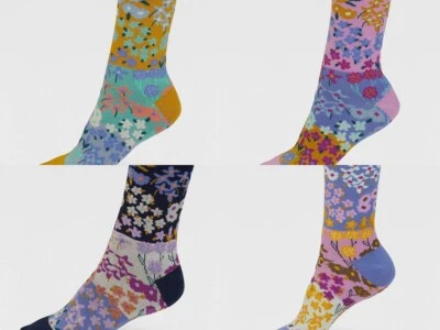 THOUGHT (BRAINTREE) ORGANIC COTTON LADIES SOCKS - MARGUERITE FLORAL SPW901-BNWT