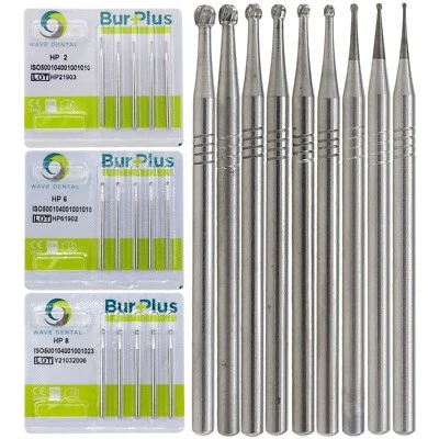 Wave Dental Carbide Burs Slow Speed Straight Handpiece Round HP 2 4 6 8 44.5mm - Image 1 of 4
