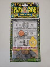 Play Money Coins and Bills Fake Kids Cash 80 Bills, 40 Coins