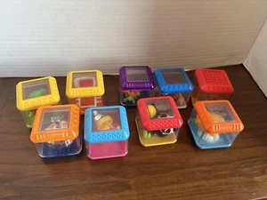 Vintage Fisher Price Peekaboo Blocks, Set Of 9 - Picture 1 of 4