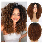 Ombre Brown Afro Curly Short Bob Wigs Party Wigs Heat Resistant Natural Looking