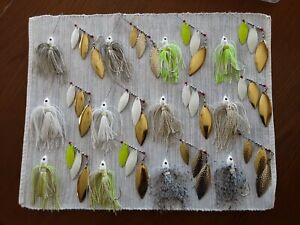 NEW LAST LOT of (12) 1/2 Ounce 3 BLADES Ballbearing Spinnerbaits Silicone Skirts