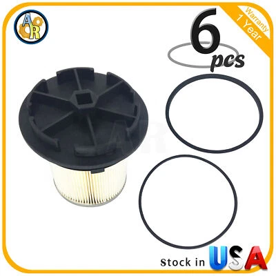 6 Set of Fuel Filter + Cap For 1994-1997 Ford F250 F350 F Super Duty F55055 - Image 1 of 4