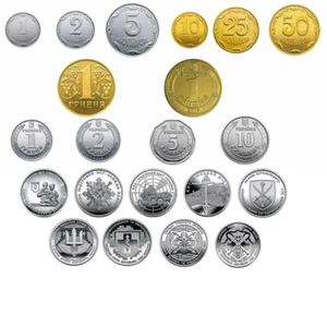 Ucraina SET completo di 21 monete (kopiyok, grivna) 1992-2024 - Foto 1 di 9