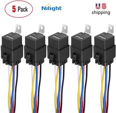 Nilight Auto Waterproof Relay & Harness 40/30 AMP12 AWG Tinned Copper Wires Kit - Image 1 of 4
