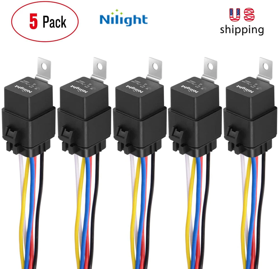 Nilight Auto Waterproof Relay & Harness 40/30 AMP12 AWG Tinned Copper Wires Kit - Image 1 of 4