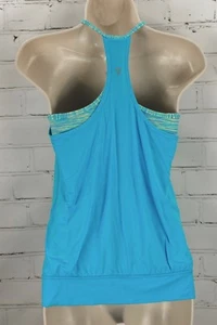 IVIVVA 2-in-1 Tank Top Racerback Size 12 Yoga Fitness Activewear Blue LULULEMON - Picture 1 of 6