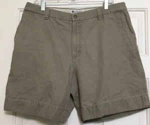 Men's Columbia size 36 khaki beige flat front shorts - Picture 1 of 5