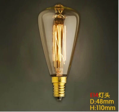2x Vintage Bulb E14 40W Decorative Edison ST48 Bulb Lamp Amber Light UK Stock - Image 1 of 4